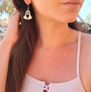 Incredible modern turquoise sand cast earrings